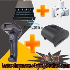 Combo POS 58mm (impresora + cajón Dynapos + lector USB)